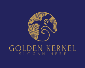 Premium Golden Earth logo design