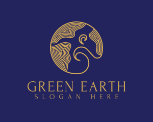 Premium Golden Earth logo design