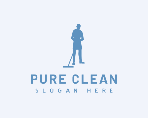 Cleaning Janitor Man logo design
