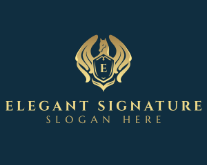 Elegant Pegasus Shield logo design