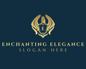 Elegant Pegasus Shield logo design