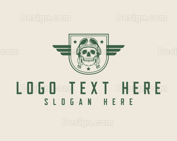 Military Skull Shield Logo