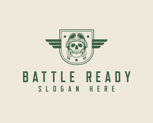 Military Skull Shield logo
