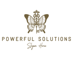 Key Butterfly Wings logo design