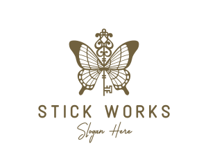 Key Butterfly Wings logo design