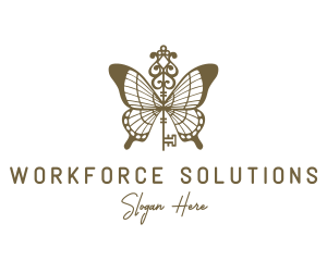 Key Butterfly Wings logo design