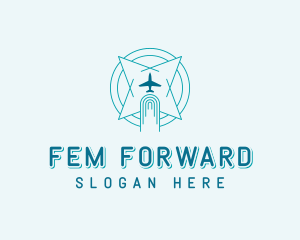 Plane Forwarding Courier logo design