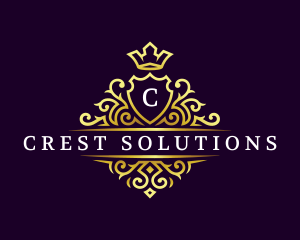 Elegant Crown Crest logo design