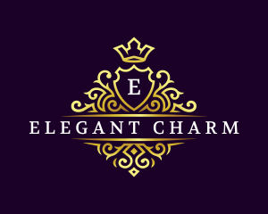 Elegant Crown Crest logo design