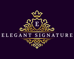 Elegant Crown Crest logo design