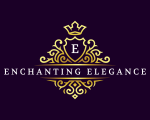 Elegant Crown Crest logo design