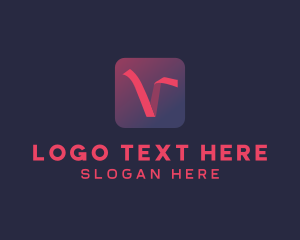 Gradient Ribbon Business Letter V logo