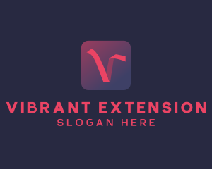 Gradient Ribbon Business Letter V logo design