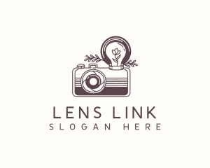 Camera Flower Bulb logo design