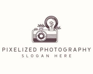 Camera Flower Bulb logo design