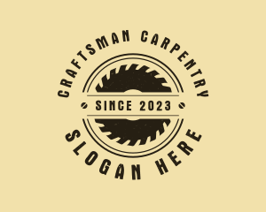 Carpenter Saw Woodcutting logo design