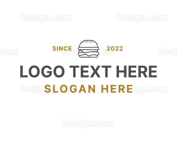 Burger Sandwich Wordmark Logo