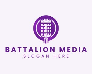 Media Podcast Microphone logo design