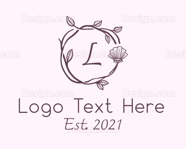 Leaf Branch Wreath Logo