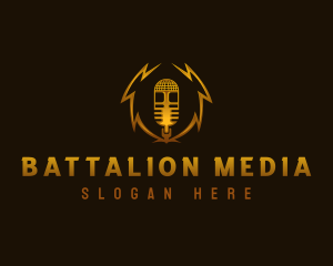 Podcast Microphone Media logo design