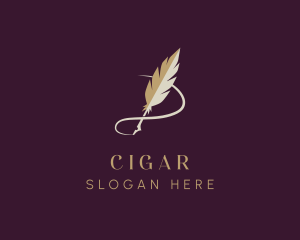 Luxury Feather Quill  logo design