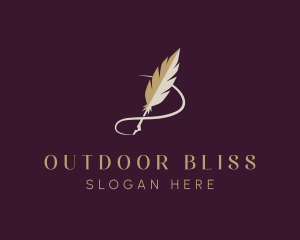 Luxury Feather Quill  logo design