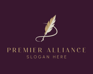 Luxury Feather Quill  logo design