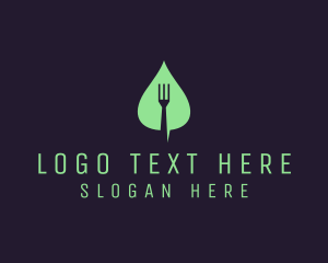 Vegan - Leaf Fork Vegan Food logo design