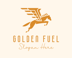 Golden Winged Horse logo design