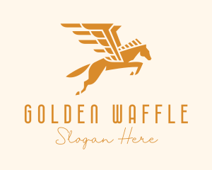 Golden Winged Horse logo design