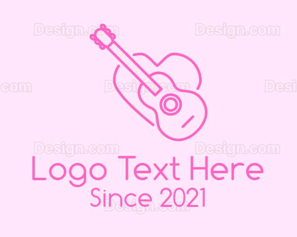 Pink Guitar Heart Logo