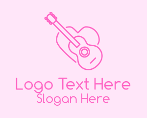 Pink Guitar Heart Logo