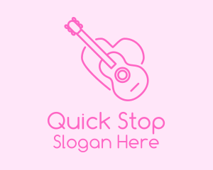 Pink Guitar Heart Logo