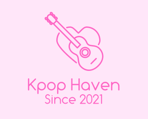 Pink Guitar Heart logo design