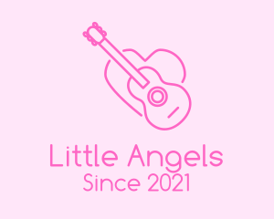 Pink Guitar Heart logo