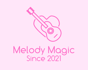 Pink Guitar Heart logo