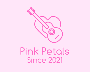 Pink Guitar Heart logo design