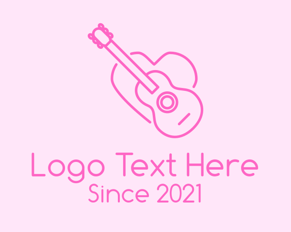 Pink Guitar Heart logo