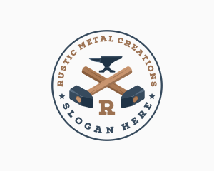 Hammer Anvil Metalwork logo design