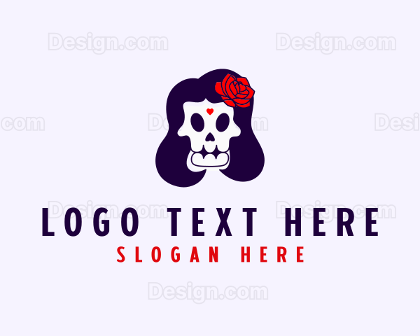 Mexican Floral Skull Logo