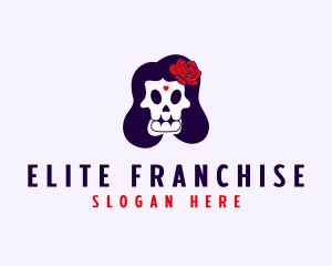 Mexican Floral Skull Logo