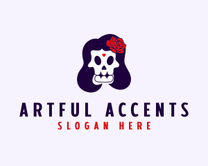 Mexican Floral Skull logo design