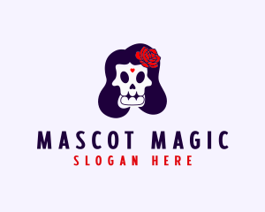 Mexican Floral Skull logo design