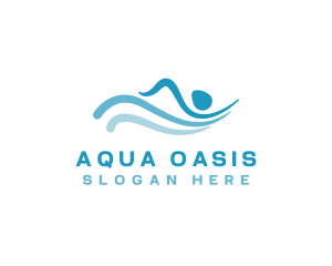 Swimming Pool Athlete logo design