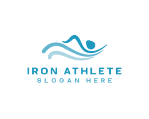 Swimming Pool Athlete logo design