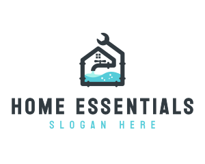 Home Plumbing Pipe Faucet logo design