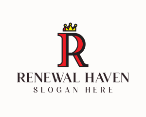 Regal Crown Letter R logo design