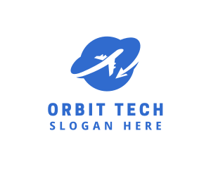 Logistics Airplane Orbit logo design