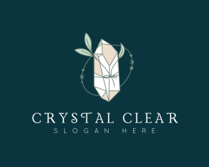 Natural Crystal Leaf logo design