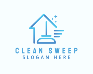 Sparkle Home Cleaning Mop logo design